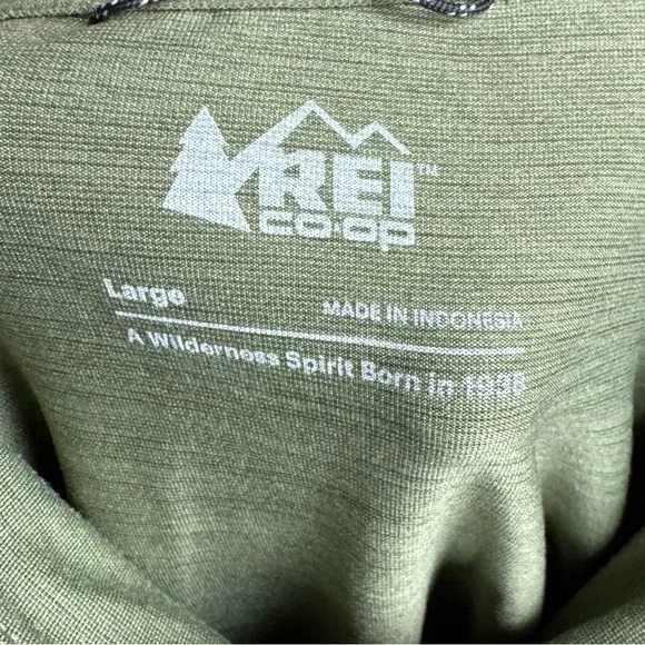 REI Light Weight Quarter Zip Top Green Womens Large - Picture 5 of 6